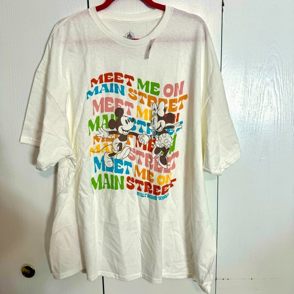 NWT. Disney Mickey And Minnie Meet Me On Main Street Adult tee Shirt size: 3X. - Picture 1 of 11